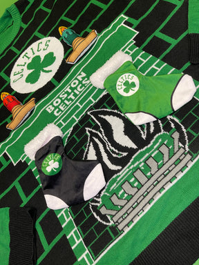 NBA Boston Celtics "Ugly" Christmas Sweater Jumper Men's 2X-Large NWT