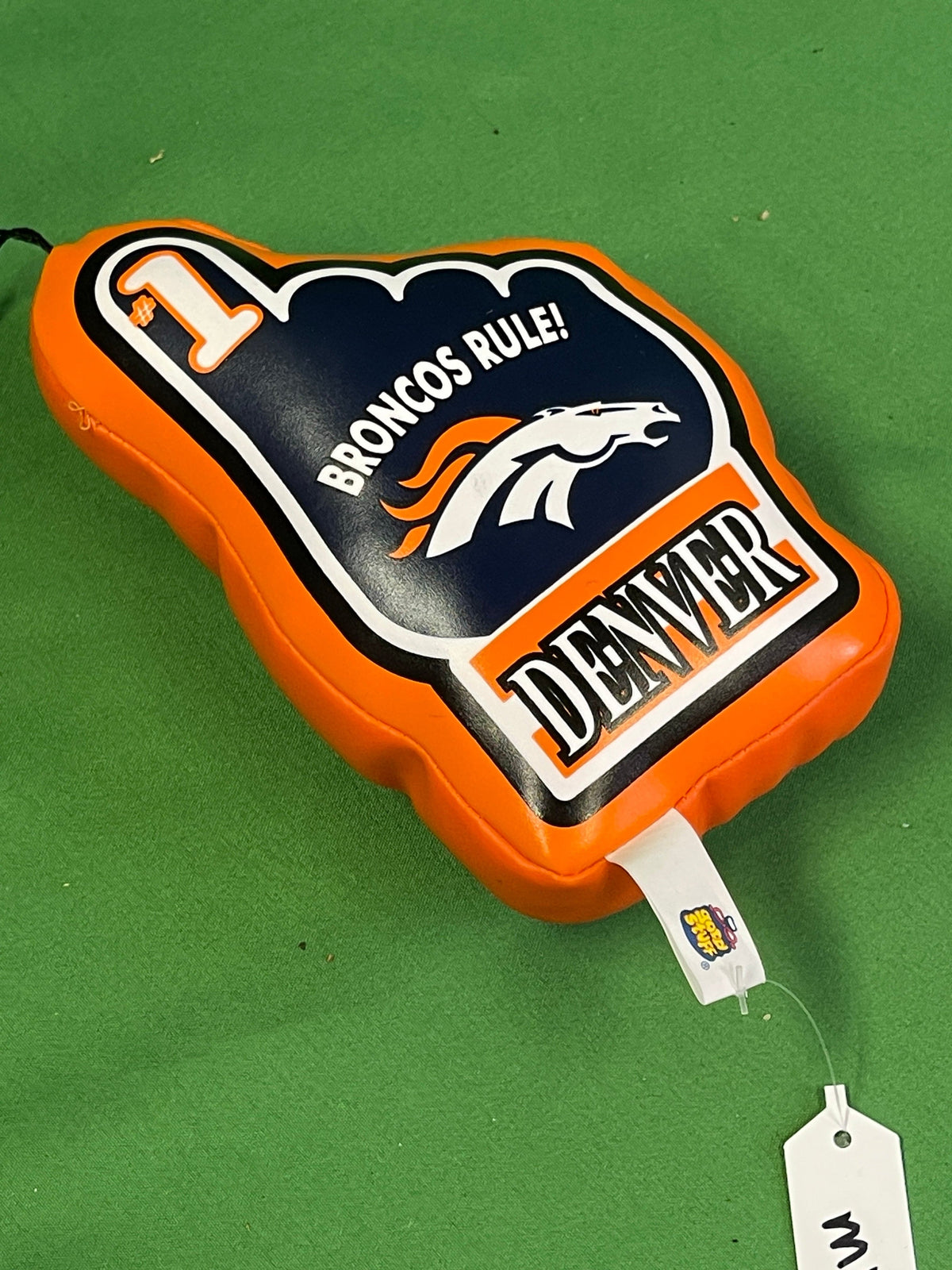 NFL Denver Broncos Mini Decorative Vinyl Foam Finger NWOT