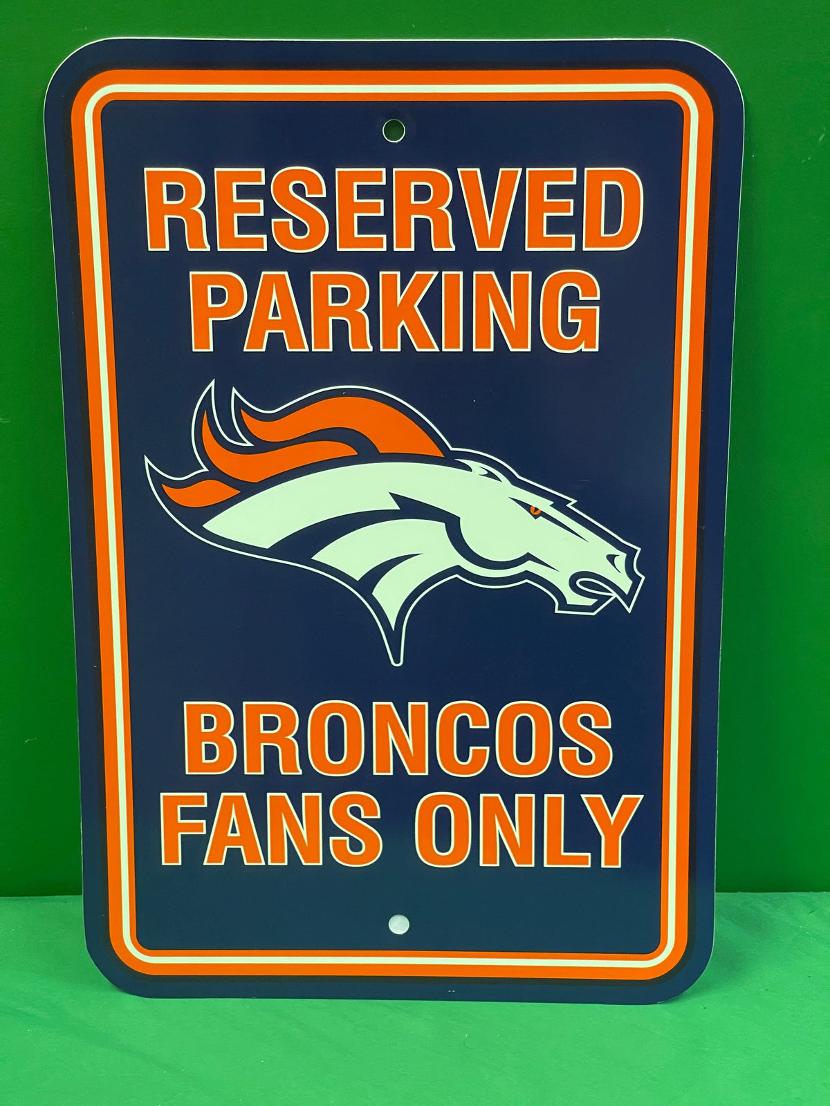 NFL Denver Broncos Fan Cave Reserved Parking Plastic Sign 11" x 17"