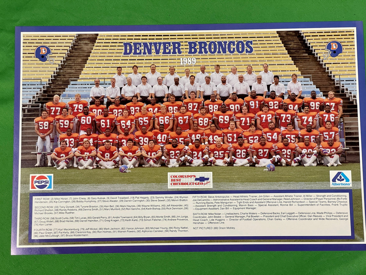 NFL Denver Broncos 12" x 18" 1989 Team Photo