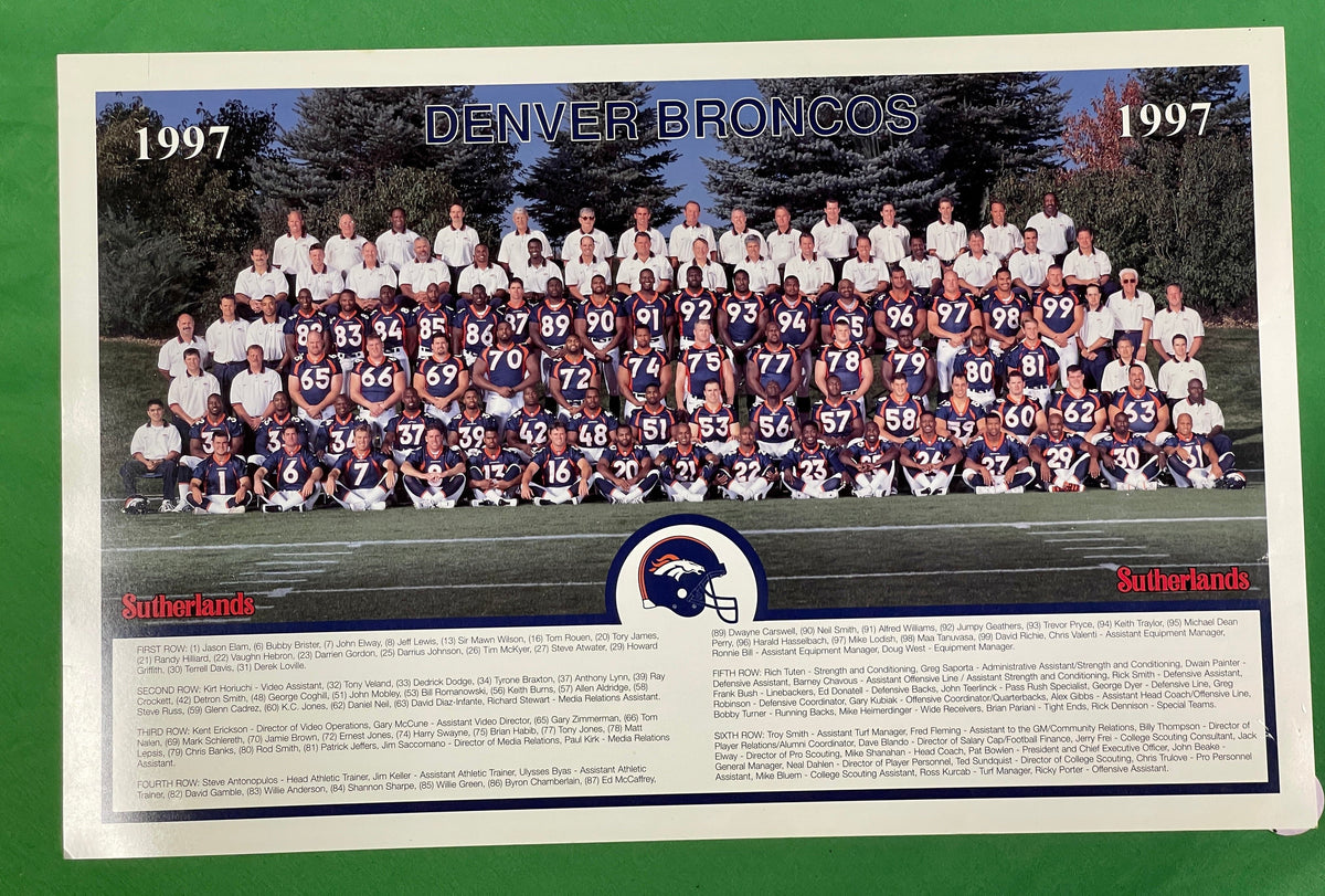 NFL Denver Broncos 12" x 18" 1997 Team Photo