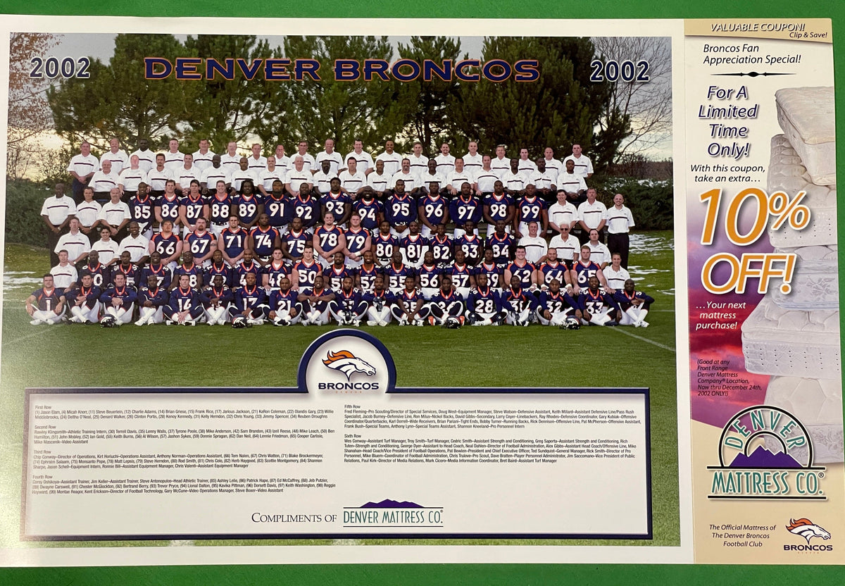 NFL Denver Broncos 12" x 18" 2002 Team Photo
