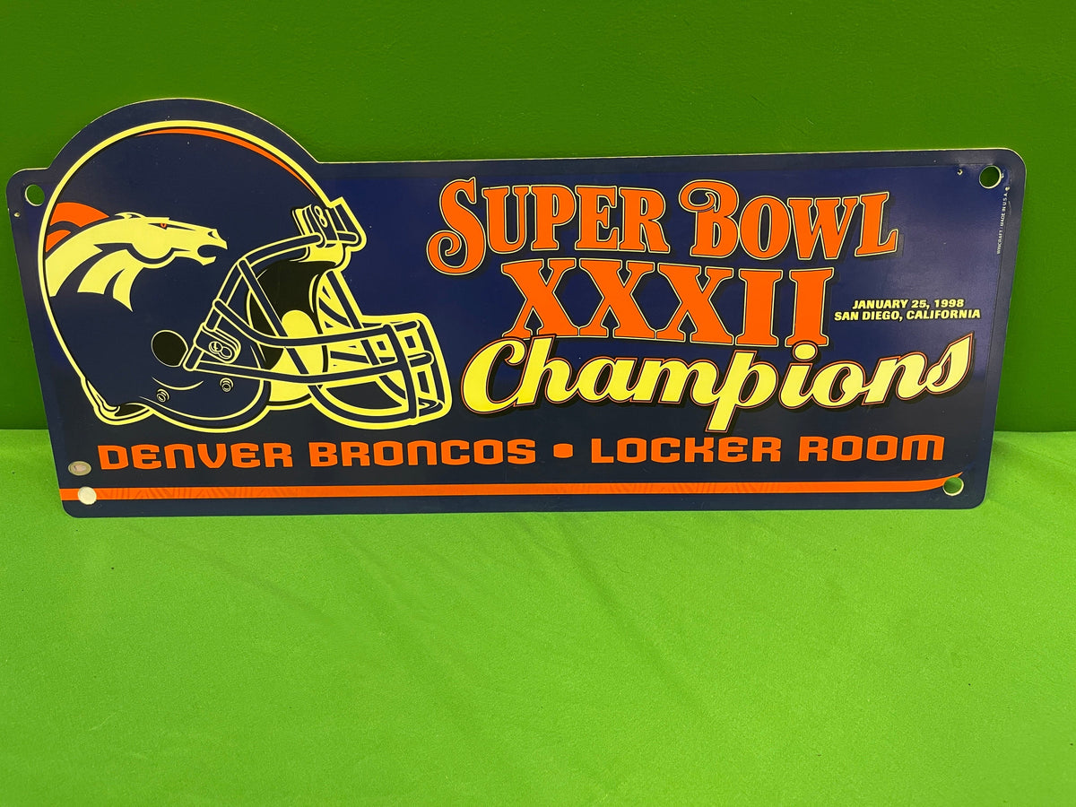 NFL Denver Broncos Super Bowl XXXII Fan Cave Locker Room Sign 18"