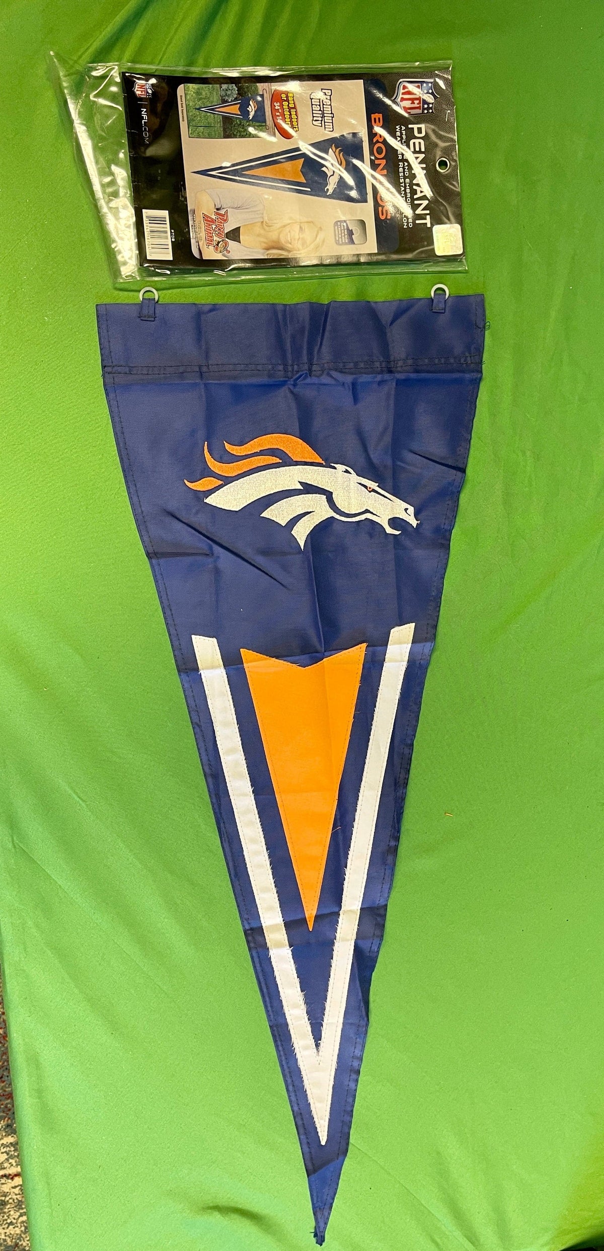 NFL Denver Broncos Embroidered 34" x 14" Indoor/Outdoor Pennant NWT