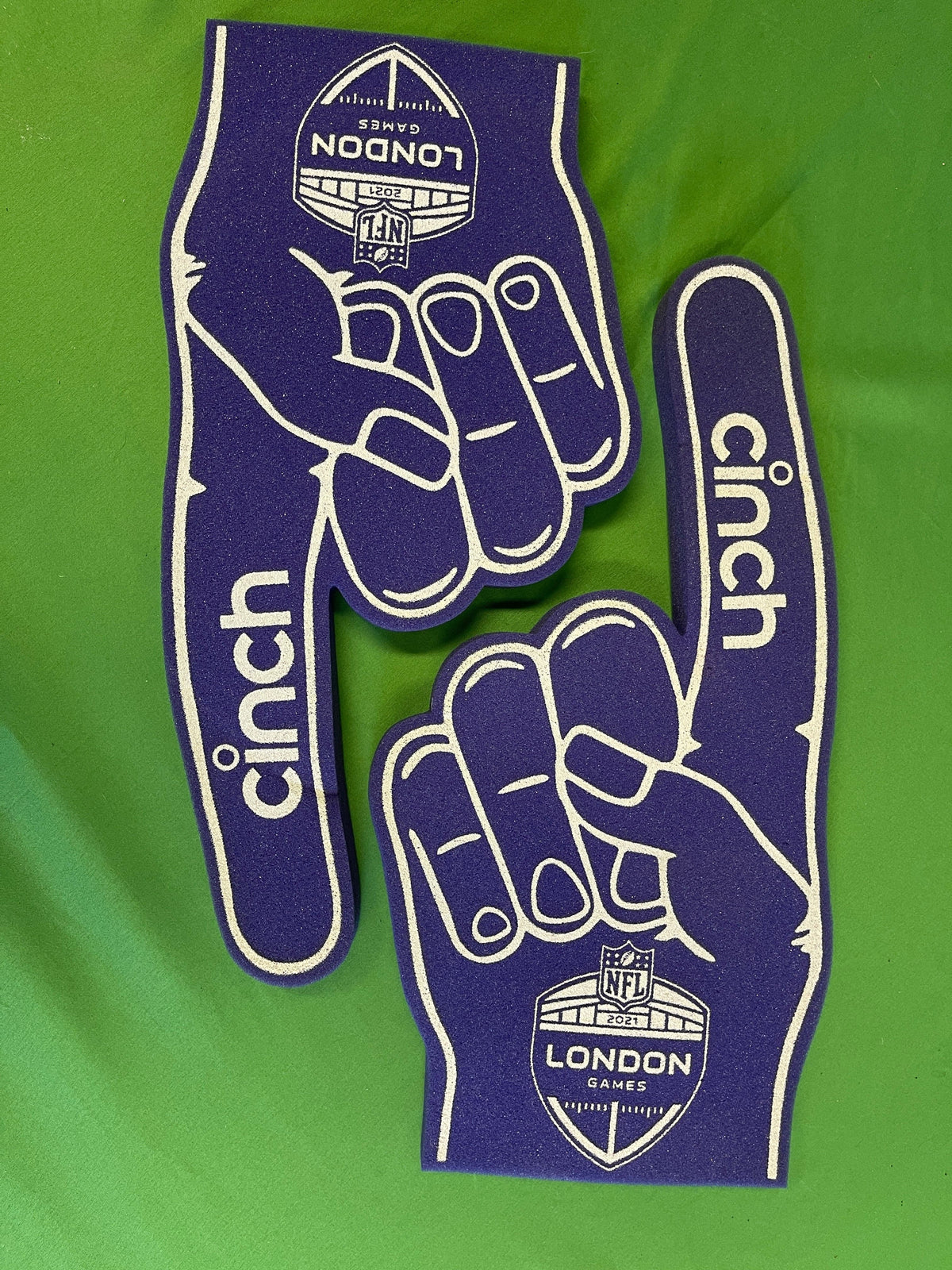 NFL 2021 London Games Souvenir Collectable Foam Finger Set of 2