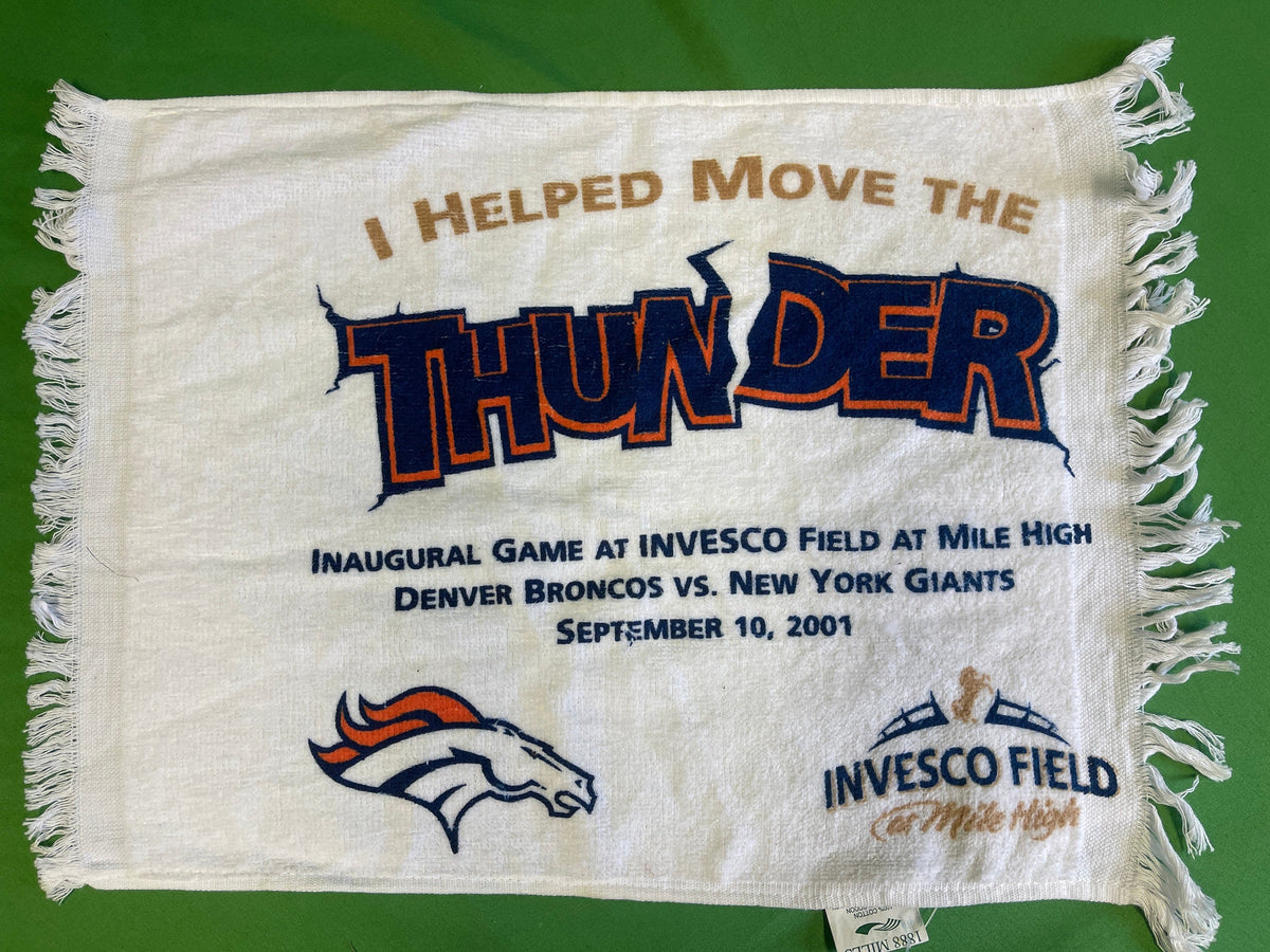 NFL Denver Broncos "I Helped Move the Thunder" 10/9/2001 Collectable Towel