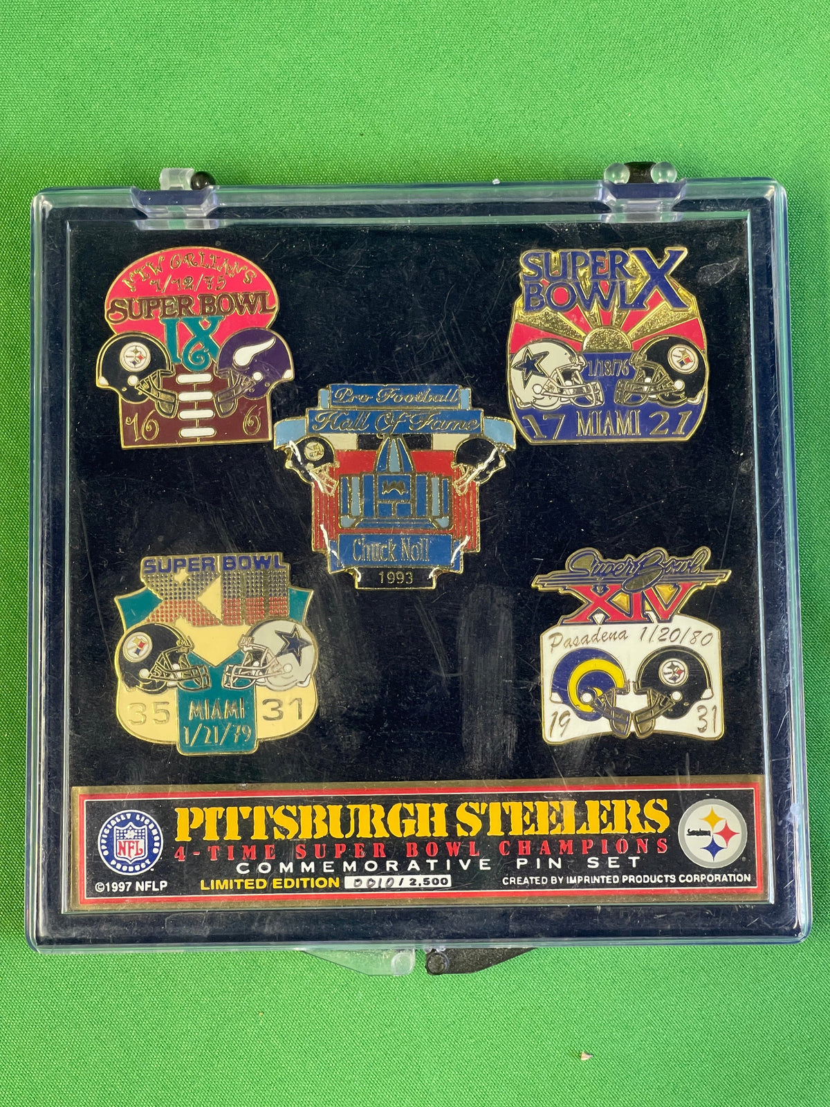 NFL Pittsburgh Steelers Set of 5 Commemorative Pins 1st 4 SB + Chuck Noll HOF