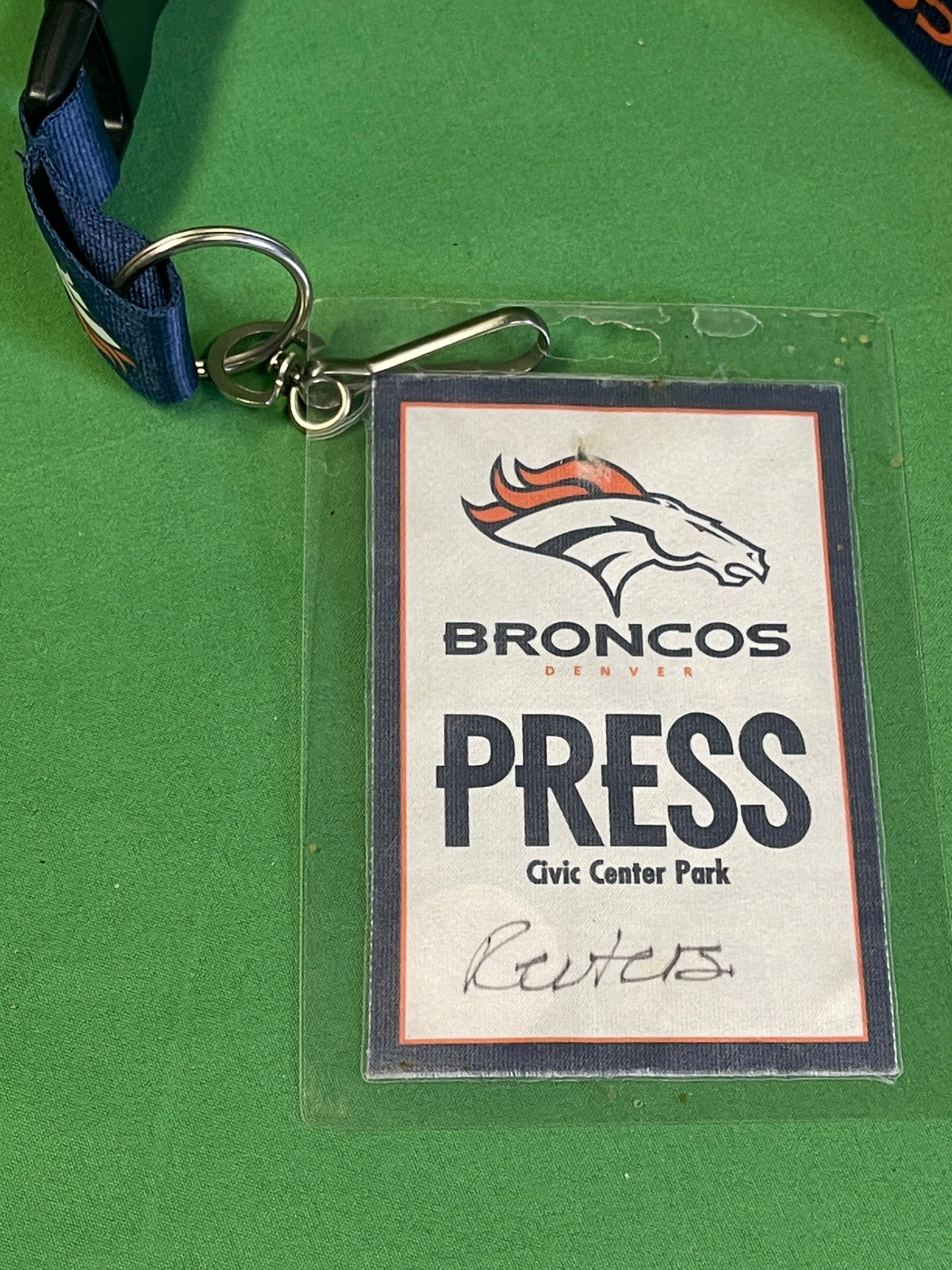 NFL Denver Broncos Civic Centre Press Pass Lanyard w/Detachable Key Clip