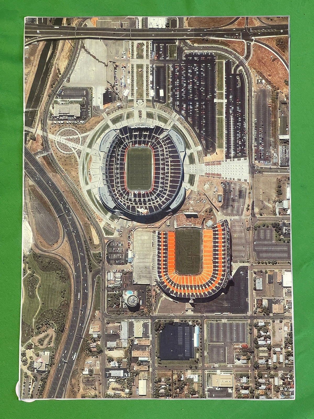 NFL Denver Broncos Mile High Invesco Old & New Stadium Photo 11" x 14"