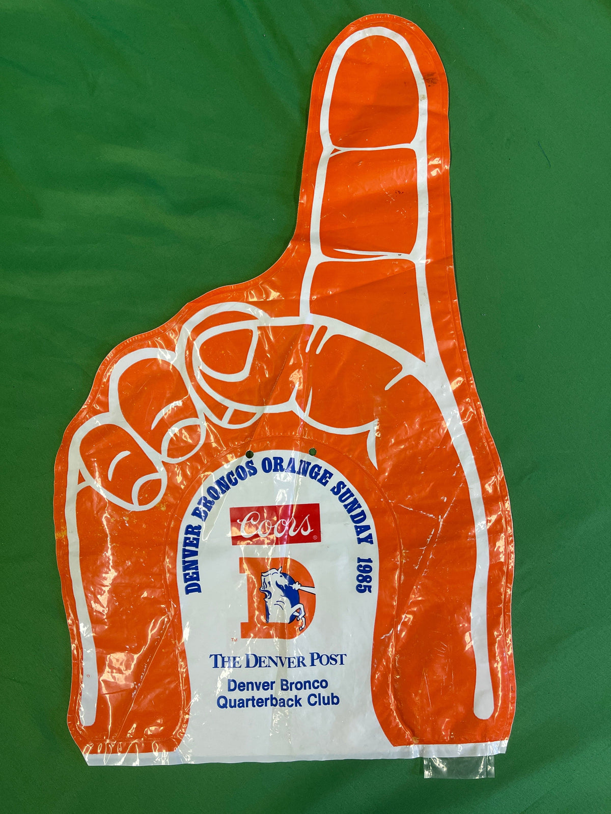 NFL Denver Broncos Fan Cave Orange Sunday 1985 Inflatable Plastic Finger