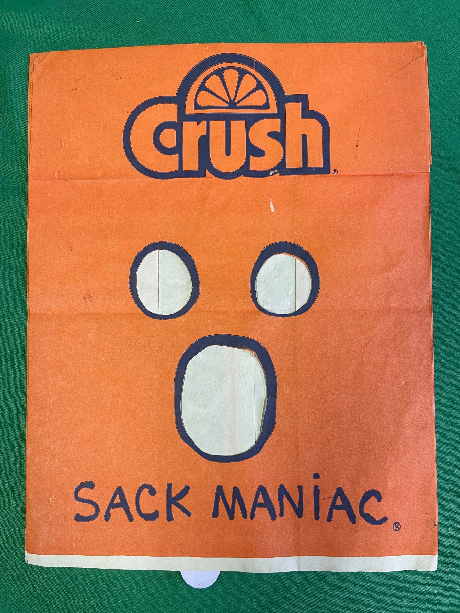 NFL Denver Broncos Orange Crush Rare Vintage 1986 Game Giveaway "Sack Maniac" Paper Bag