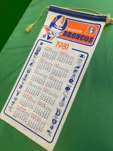 NFL Denver Broncos Fan Cave Vintage 1981 Felt Wall Calendar w/NFL Divisions