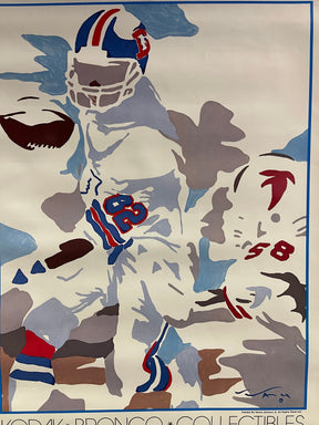 NFL Denver Broncos Kodak Vance Johnson Perfect & RARE #82 Collectable Poster