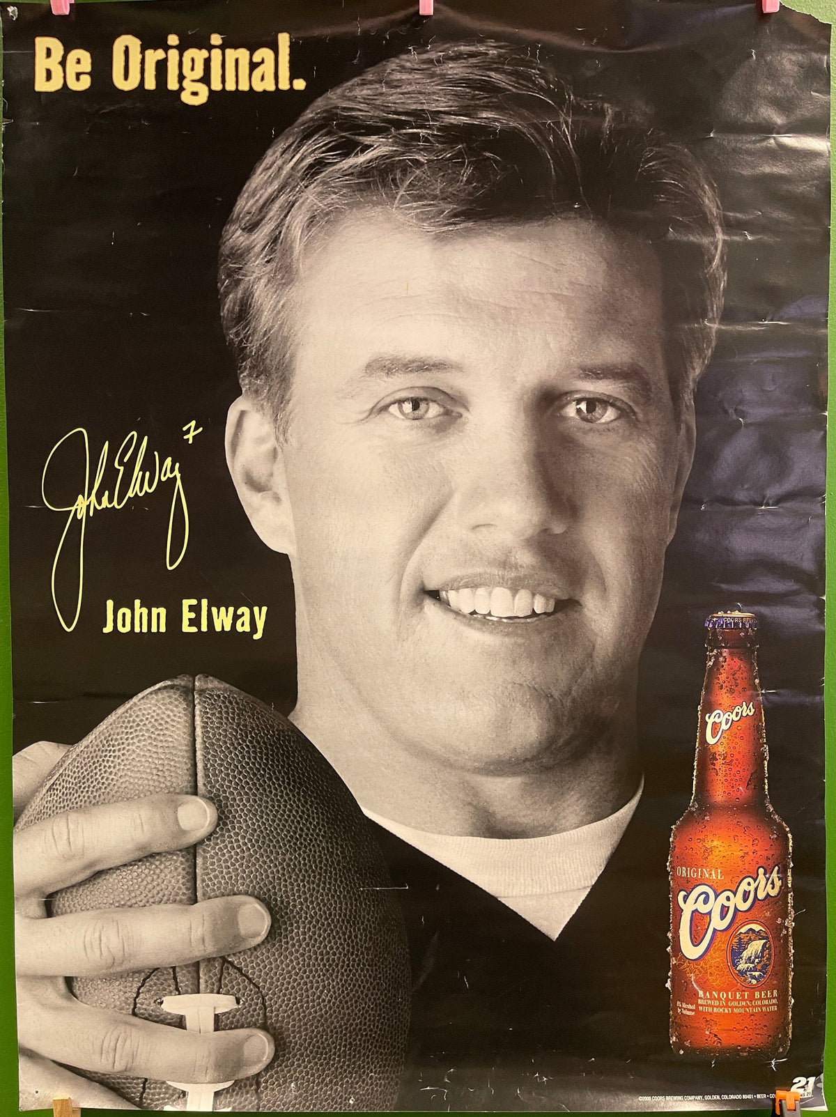 NFL Denver Broncos John Elway #7 Coors "Be Original" 2000 Poster