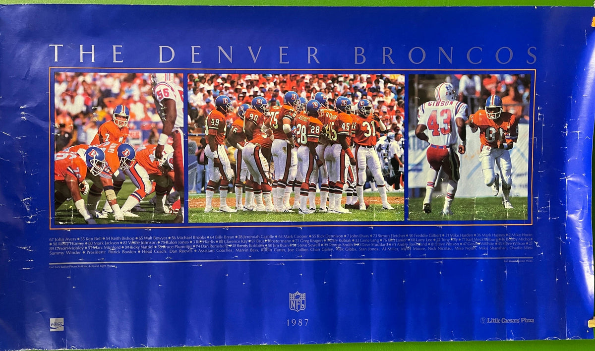 NFL Denver Broncos Vintage Little Caesar's 1987 Team Poster