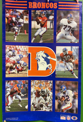 NFL Denver Broncos Vintage 1989 Elway Mecklenberg Poster