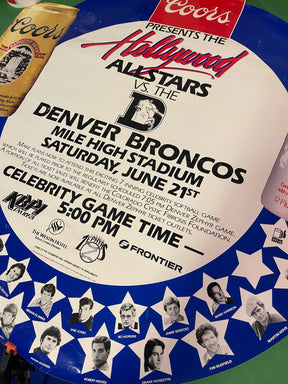 NFL Denver Broncos vs. Hollywood All Stars Vintage 1986 Zephyrs Baseball Poster