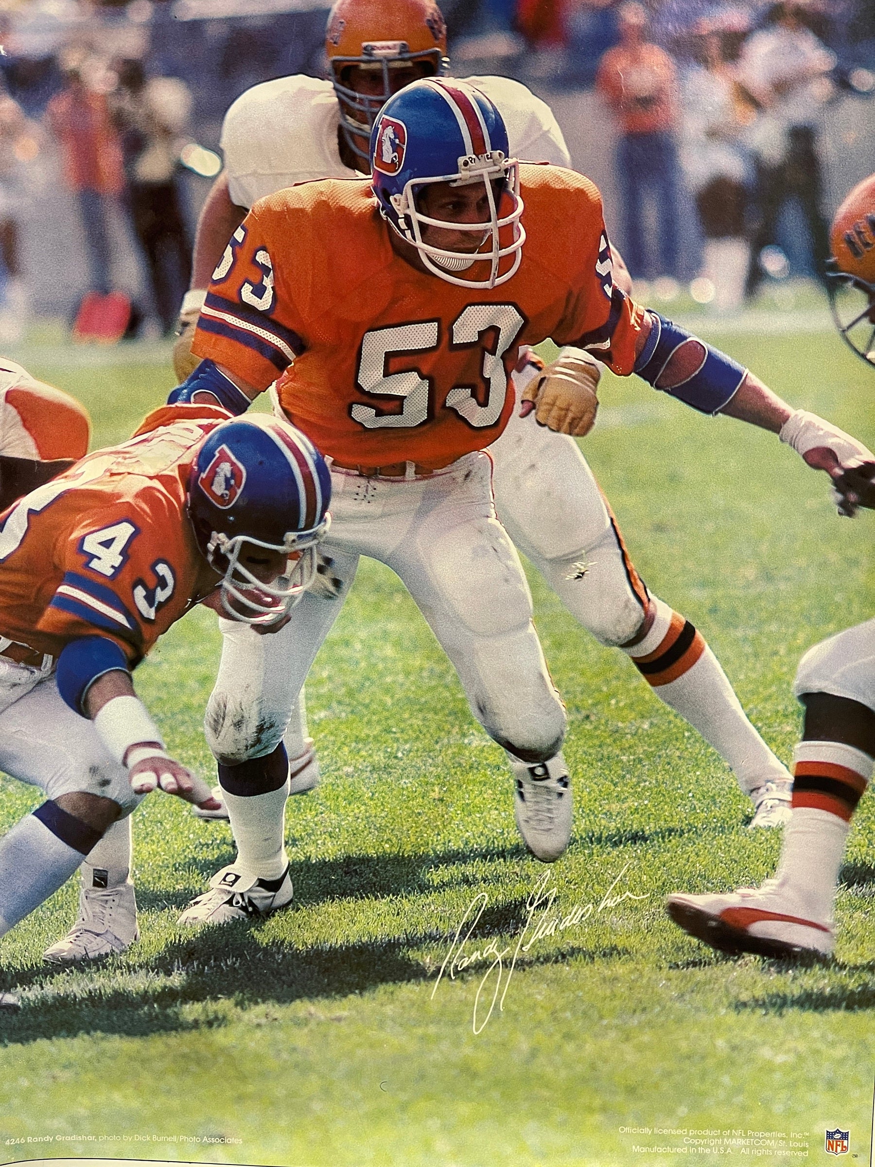 NFL Denver Broncos Otis Armstrong #24 Vintage 1977 Poster
