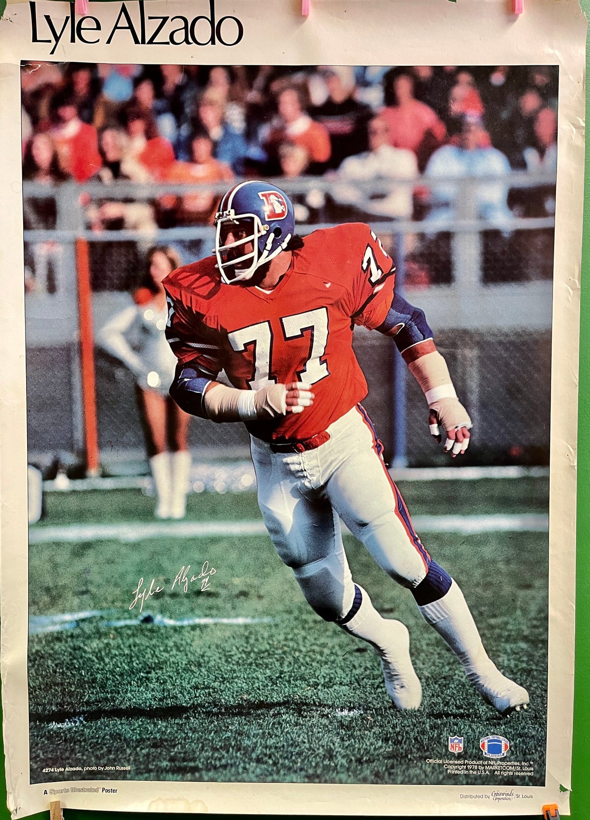 NFL Denver Broncos Lyle Alzado #77 Sports 1978 Illustrated Poster
