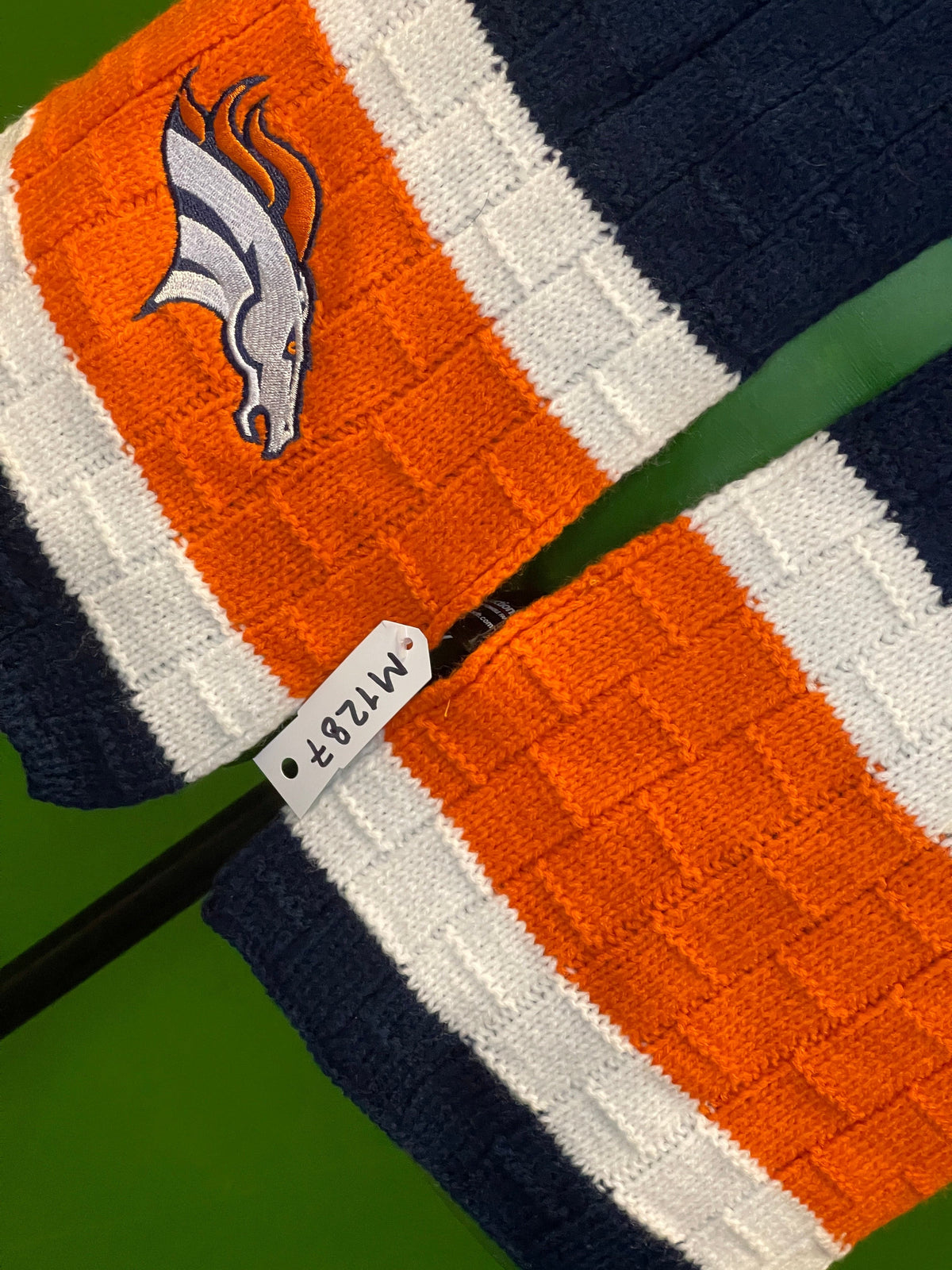 NFL Denver Broncos Acrylic Colour Block Striped Knit Scarf