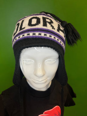 MLB Colorado Rockies Acrylic Nordic Style Woolly Hat Flaps OSFM