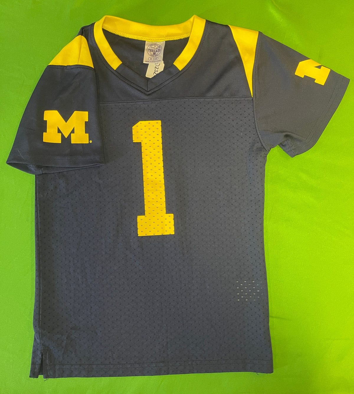 NCAA Michigan Wolverines #1 Blue Jersey Youth X-Small 4-5