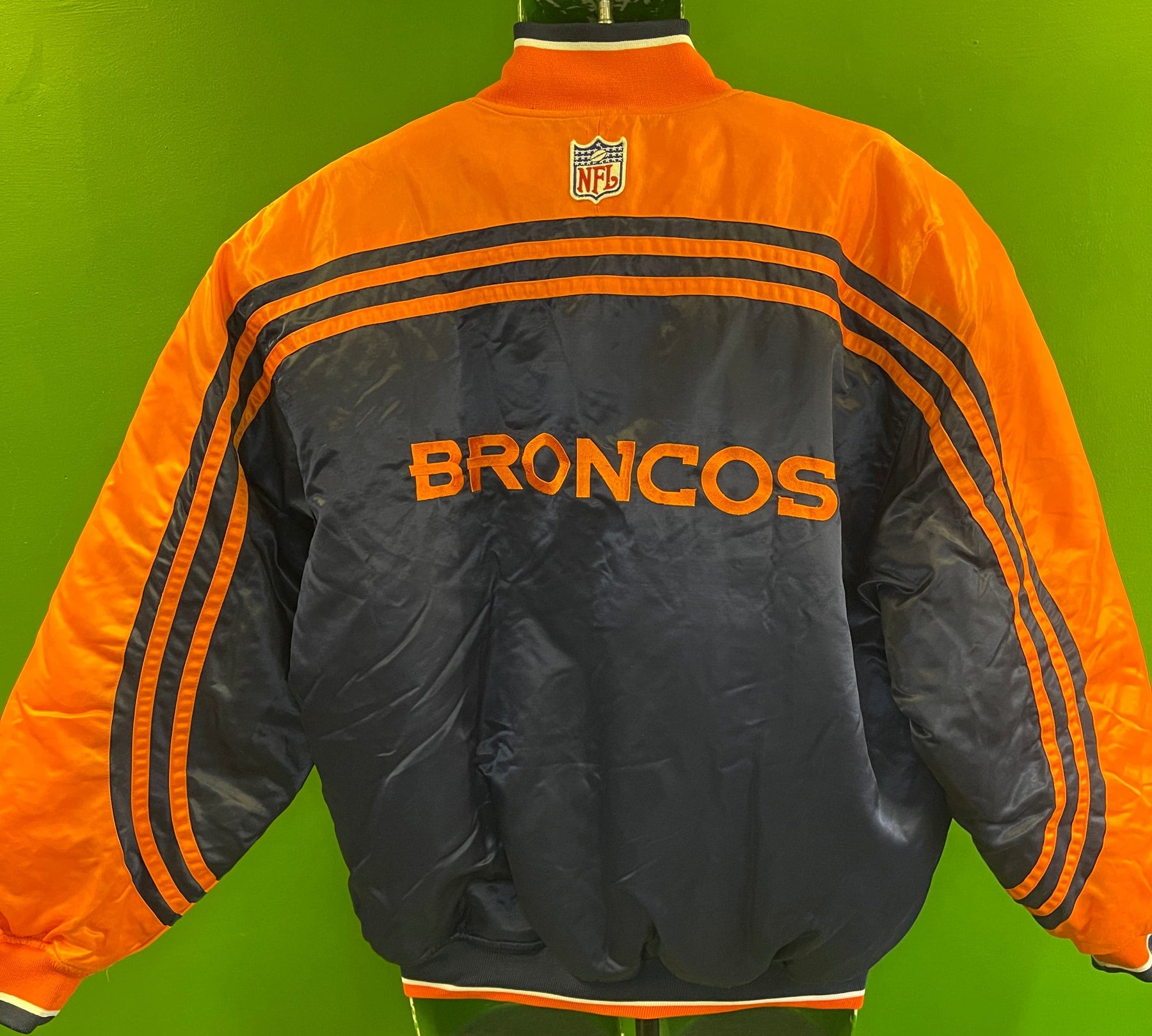 NFL Denver Broncos ProLine Starter Vintage Satin Quilted Bomber Jacket Men's Medium