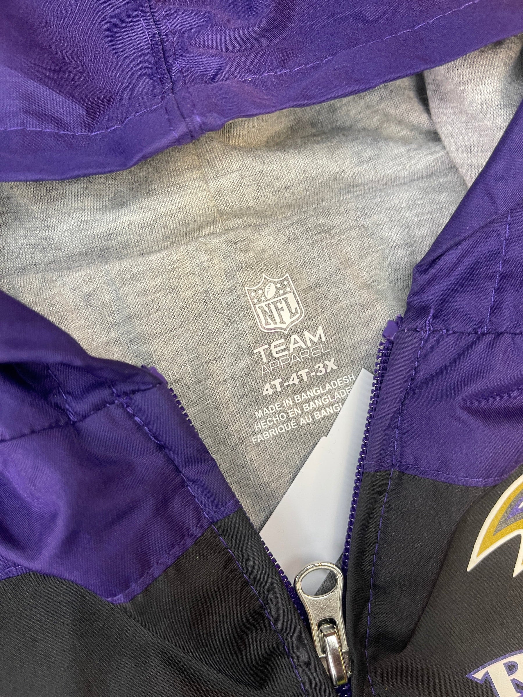 NFL Baltimore Ravens Color Blocked Windbreaker Jacket Youth X-Small 4T