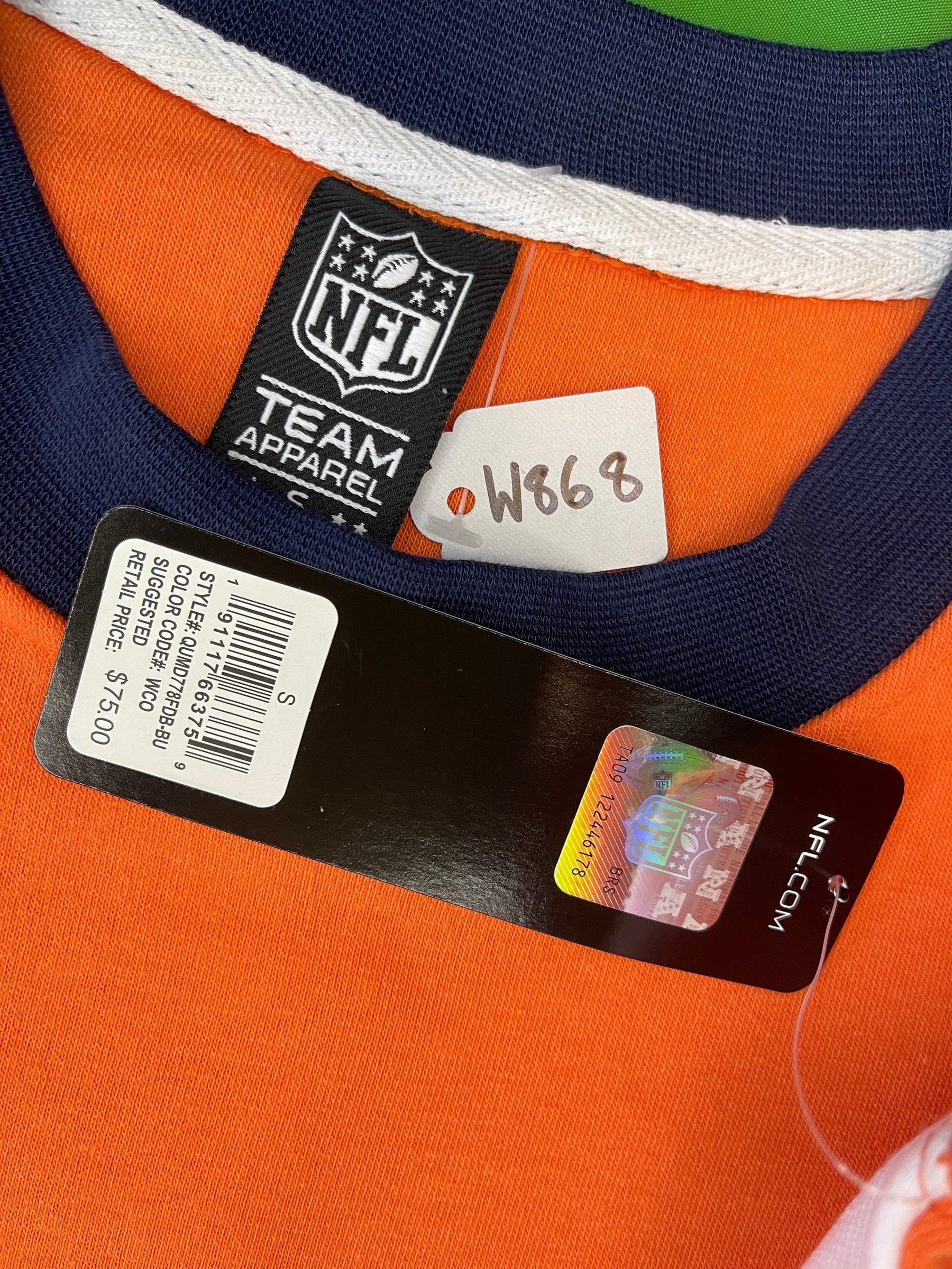 NFL Denver Broncos Colourblock Pullover Sweatshirt Men's Small NWT