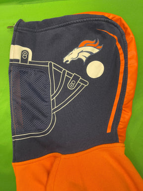 NFL Denver Broncos Full-Zip Helmet Pattern Hoodie Youth Medium 10-12