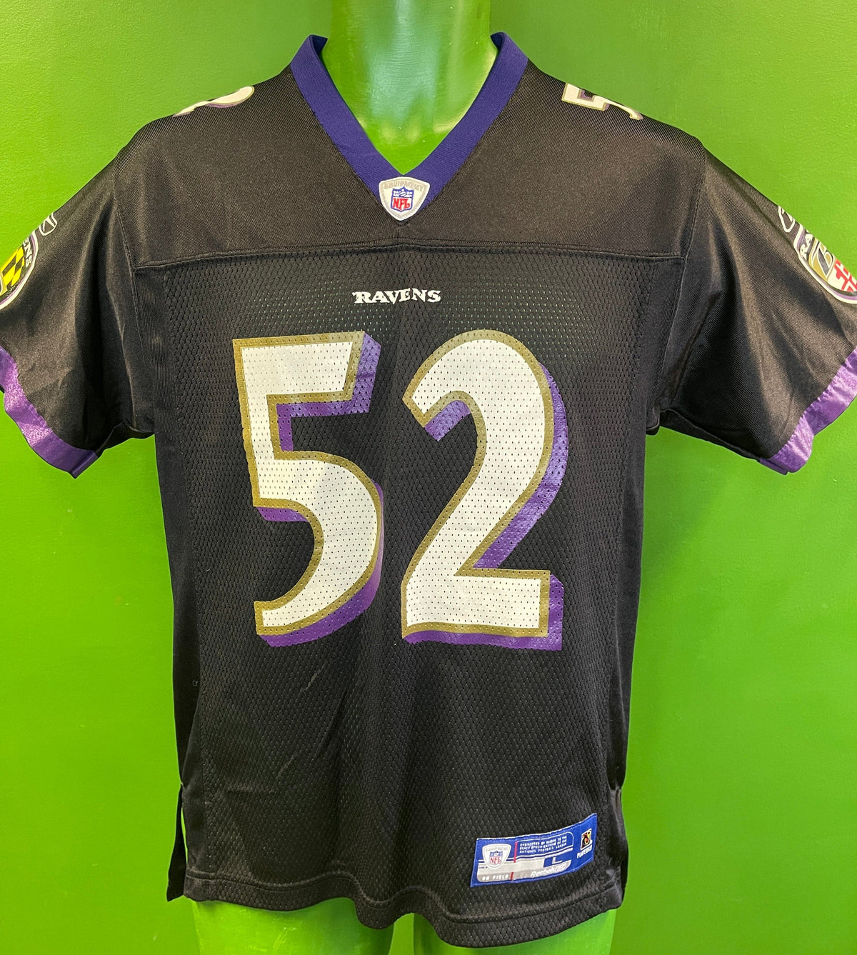 NFL Baltimore Ravens Ray Lewis #52 On Field Jersey Youth Large 14-16
