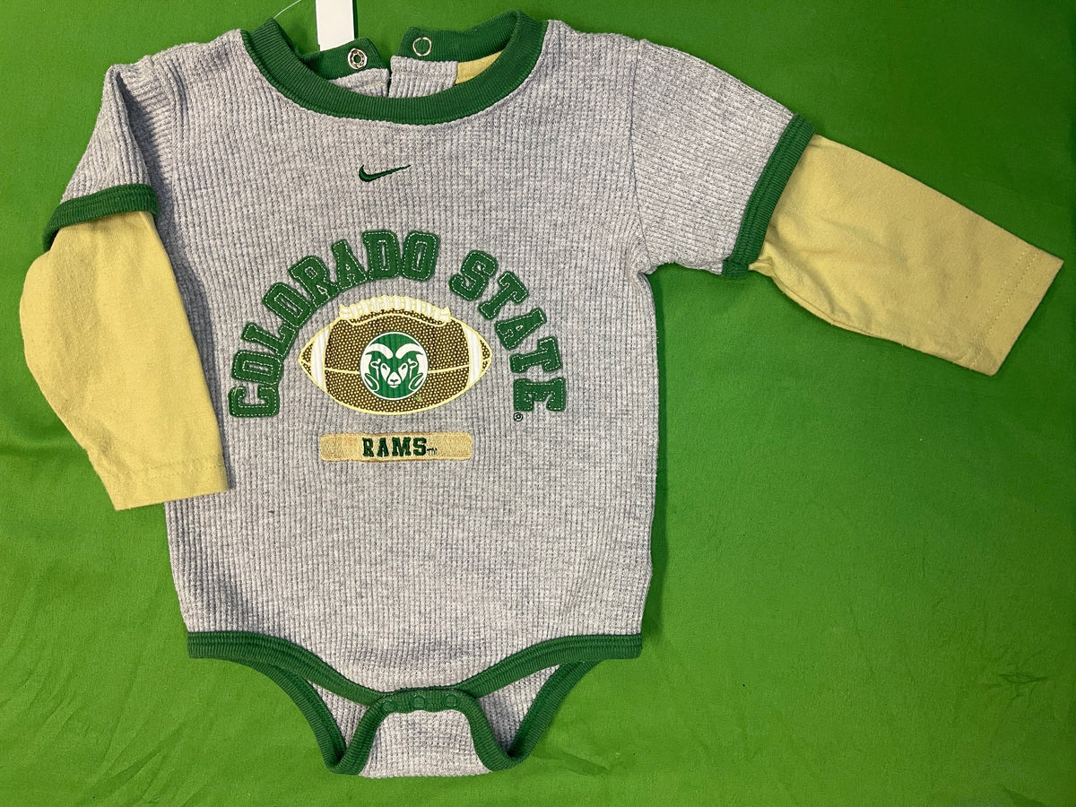 NCAA Colorado State Rams Infant Baby Grey Thermal L/S Bodysuit 12 Months