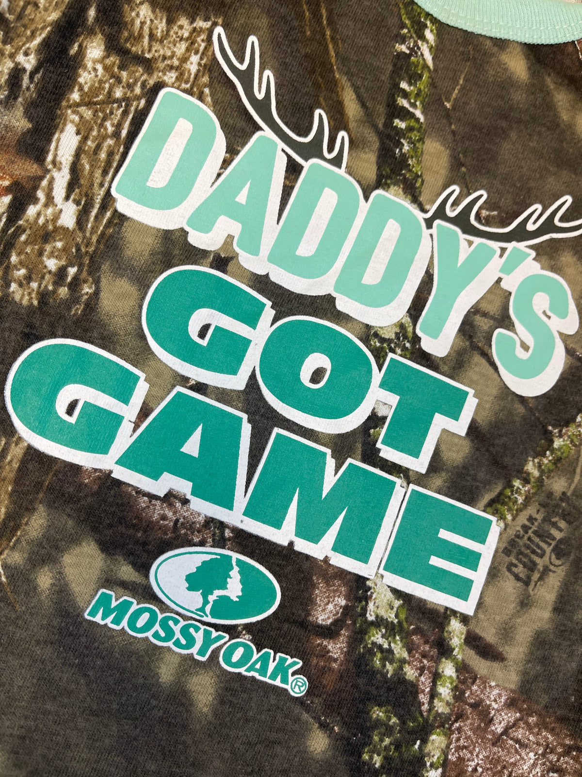 Mossy Oak Camo "Daddy's Got Game" Hunting Infant Bodysuit/Vest Toddler 18 Months