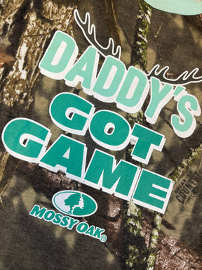 Mossy Oak Camo "Daddy's Got Game" Hunting Infant Bodysuit/Vest Toddler 18 Months