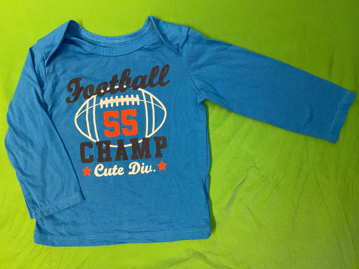 American Football Sky Blue "Football Champ" L/S T-Shirt Infant 12 Months