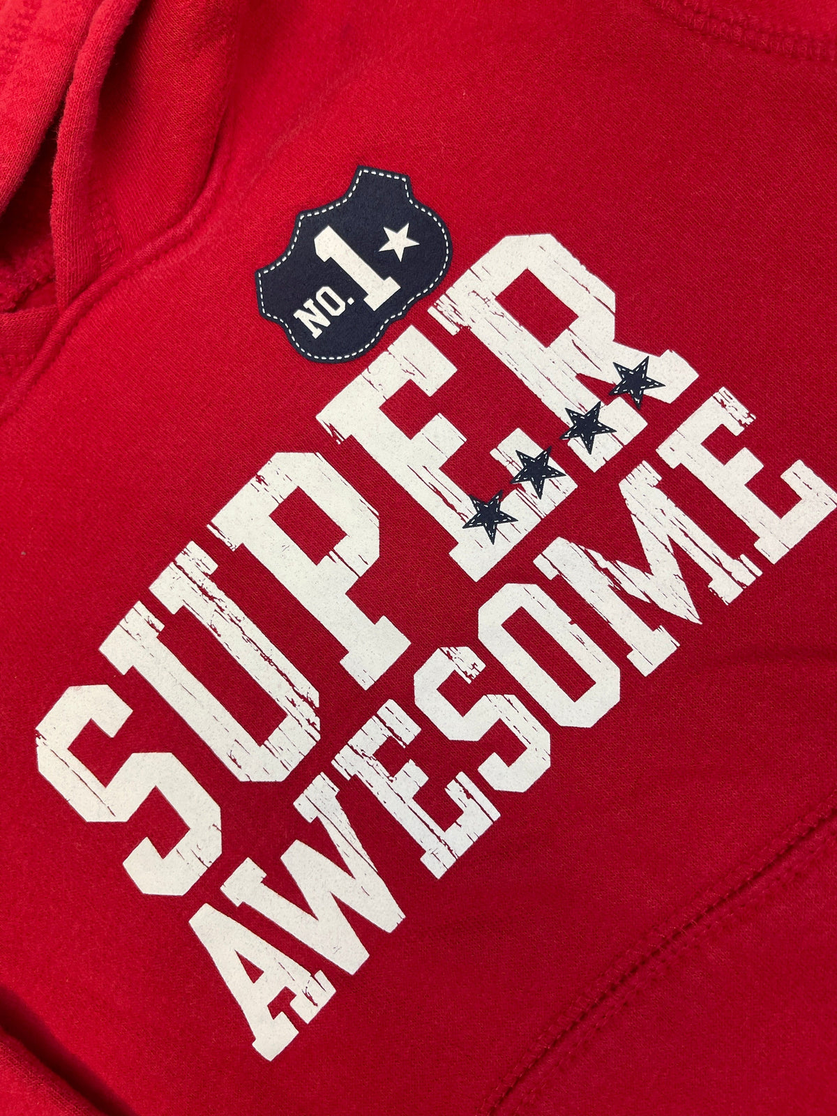 Americana Red "Super Awesome" Pullover Hoodie Toddler 3T