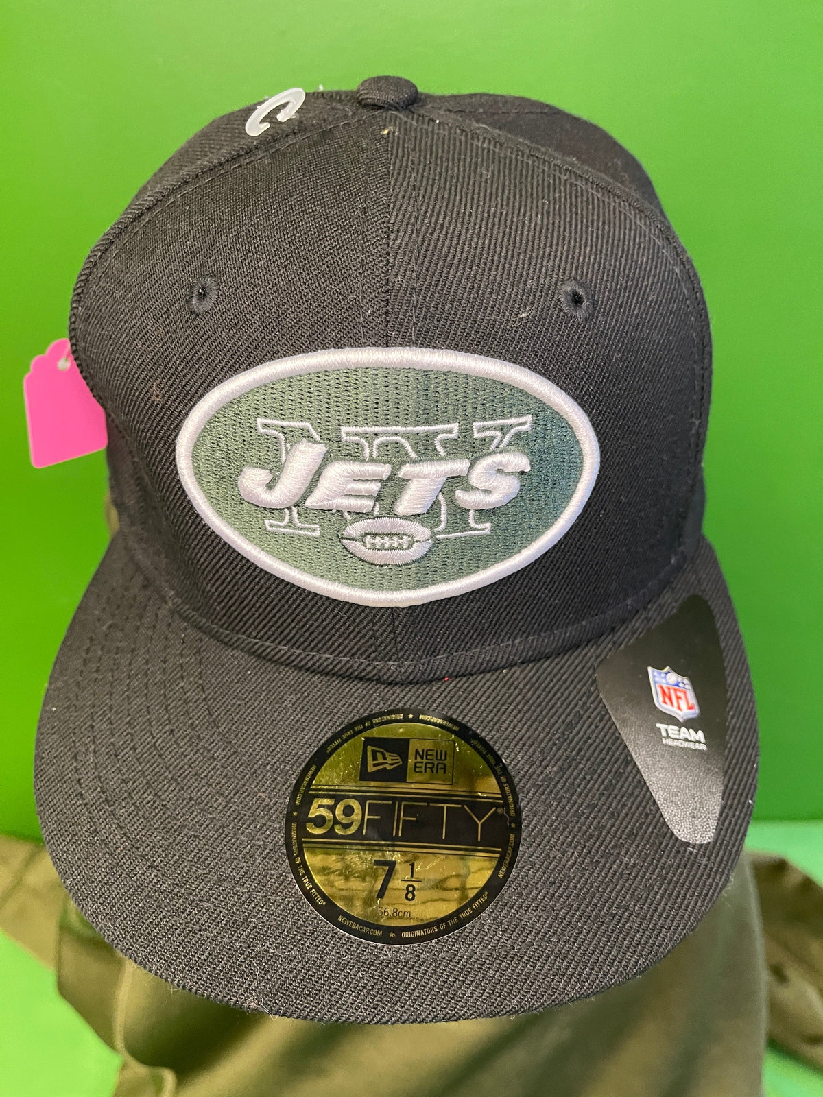 NFL New York Jets New Era 59FIFTY Black Fitted Hat/Cap Size 7 1/8 NWT