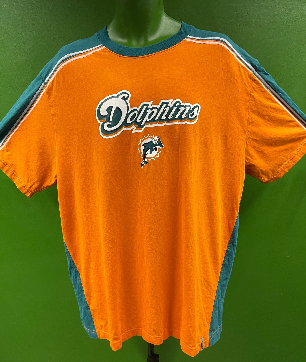 NFL Miami Dolphins 100% Cotton Colourblock T-Shirt Men's 2X-Large
