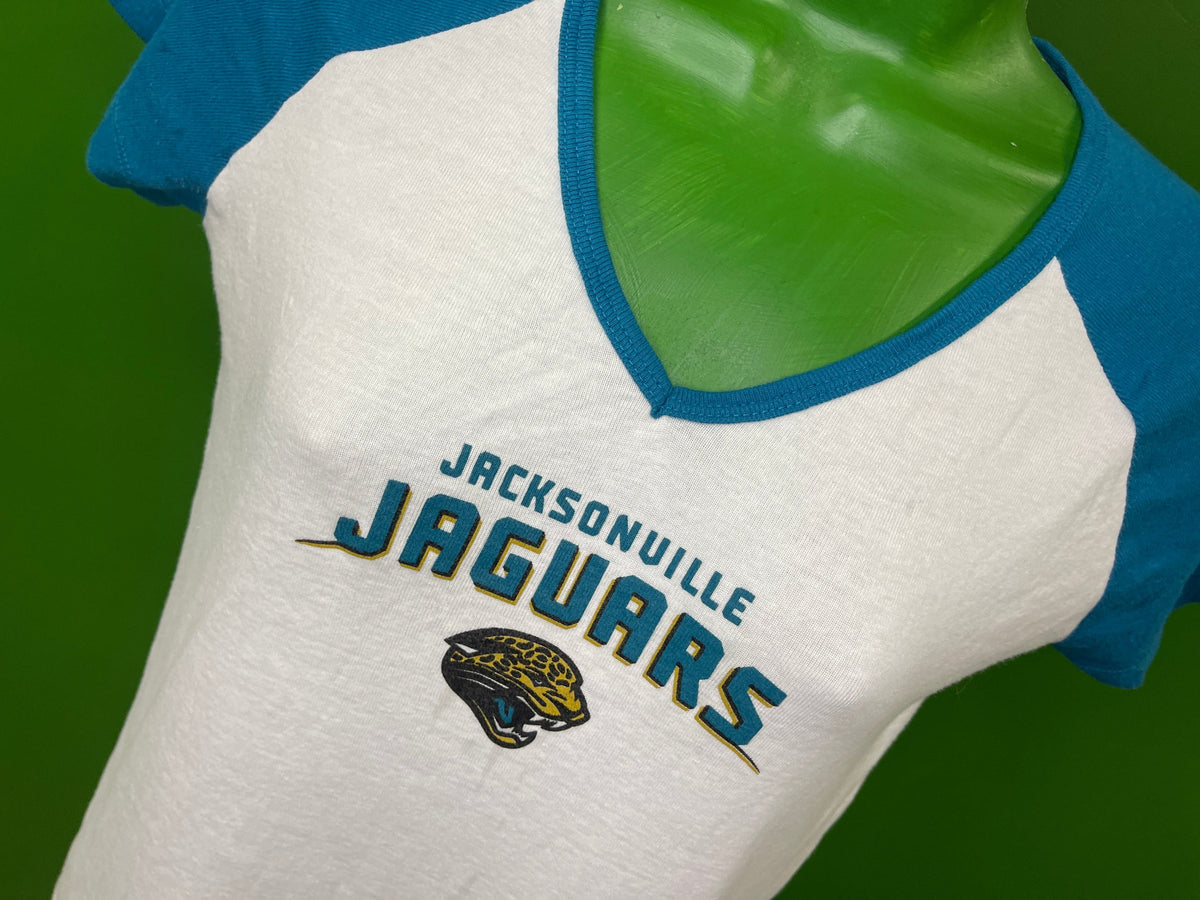 NFL Jacksonville Jaguars V-Neck Raglan Sleeve T-Shirt Women's Medium
