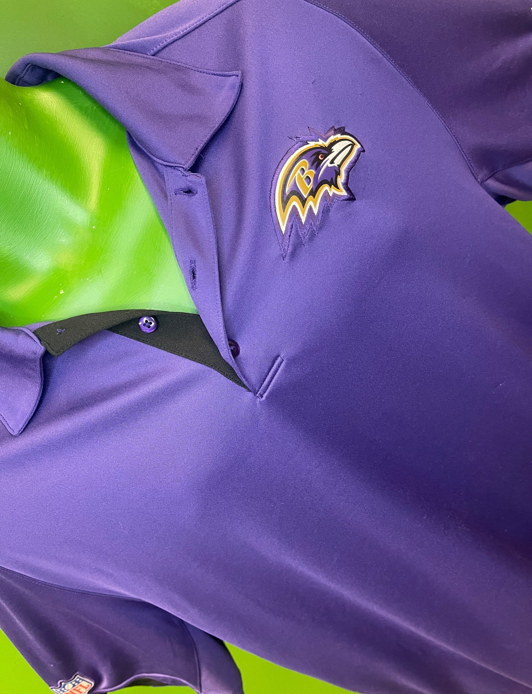 NFL Baltimore Ravens Dri-Fit Purple Polo Shirt Men's Large