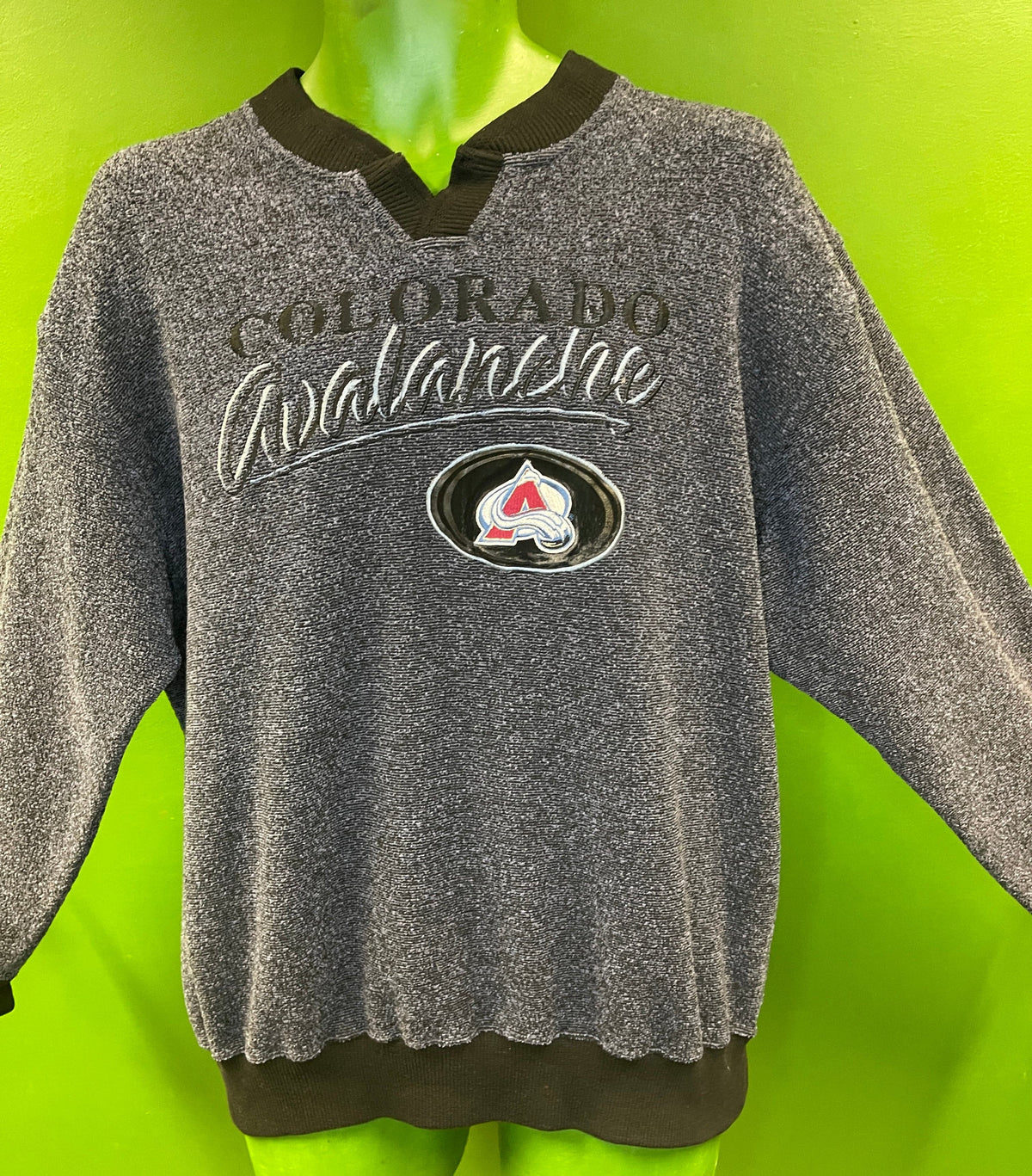 NHL Colorado Avalanche Lee Sport Vintage Pullover Jumper/Sweater Men's Large
