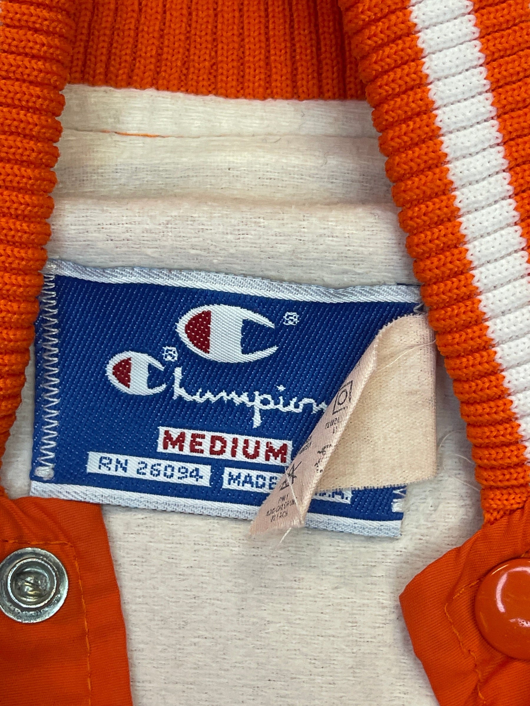 NFL Denver Broncos Champion Vintage Bright Orange Bomber Jacket  Men's Medium