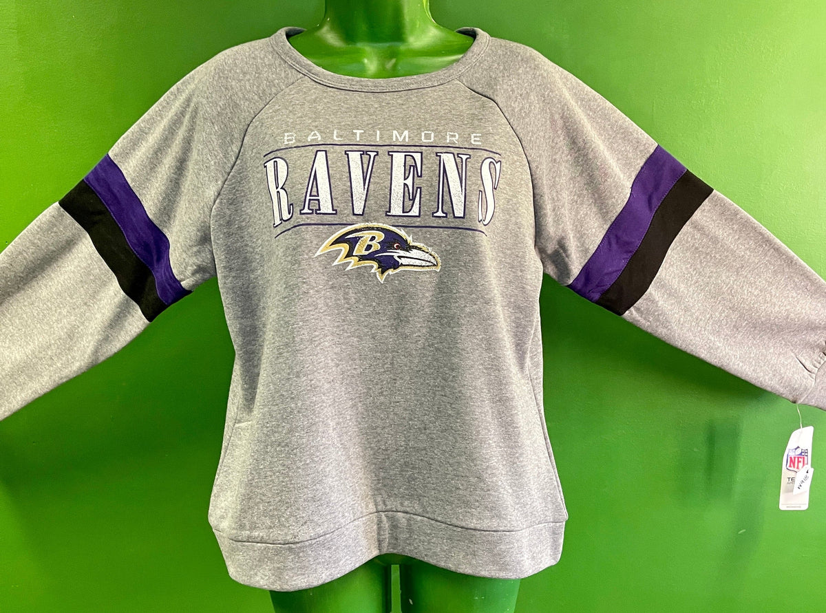 NFL Baltimore Ravens Soft Heathered Grey L/S Sweatshirt Women's Medium NWT