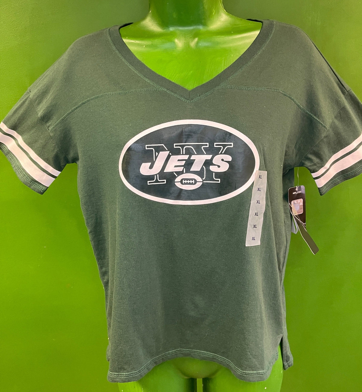NFL New York Jets Old Navy Girls' V-Neck T-Shirt Youth X-Large 14-16 NWT