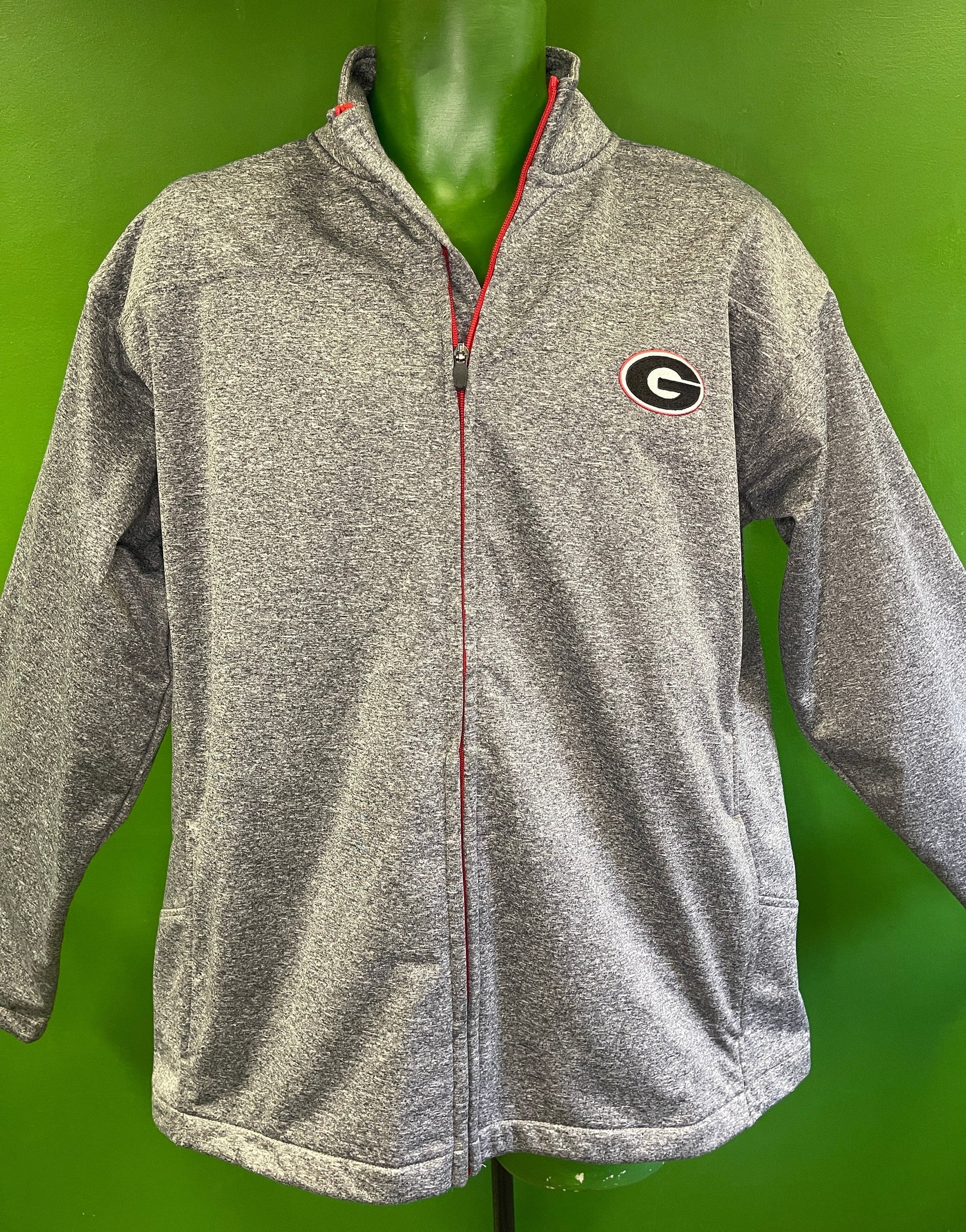 NCAA Georgia Bulldogs Heathered Grey Full-Zip Jacket Men's Large