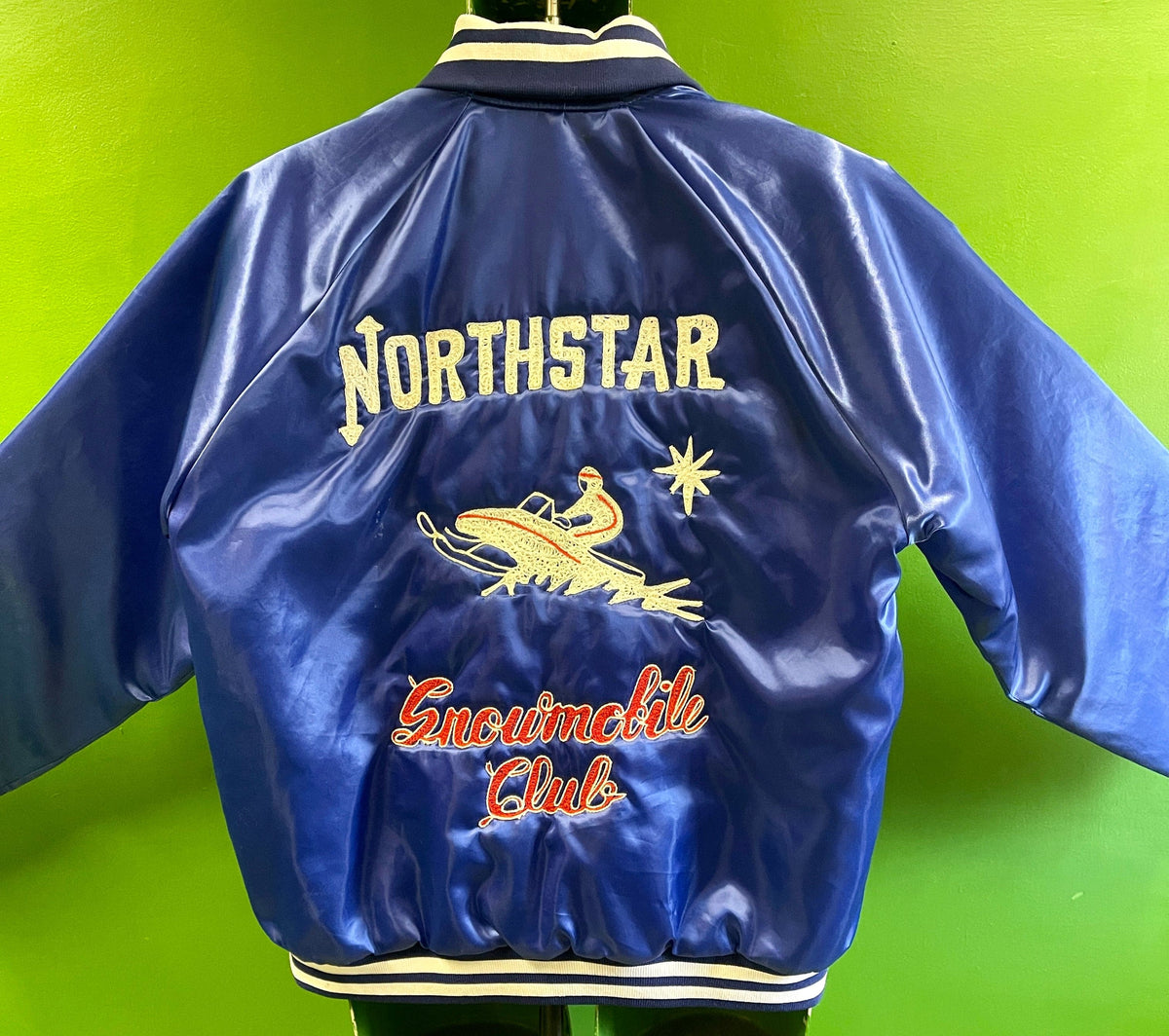 Northstar Snowmobile Club Embroidered Satin Bomber Jacket Men's Large
