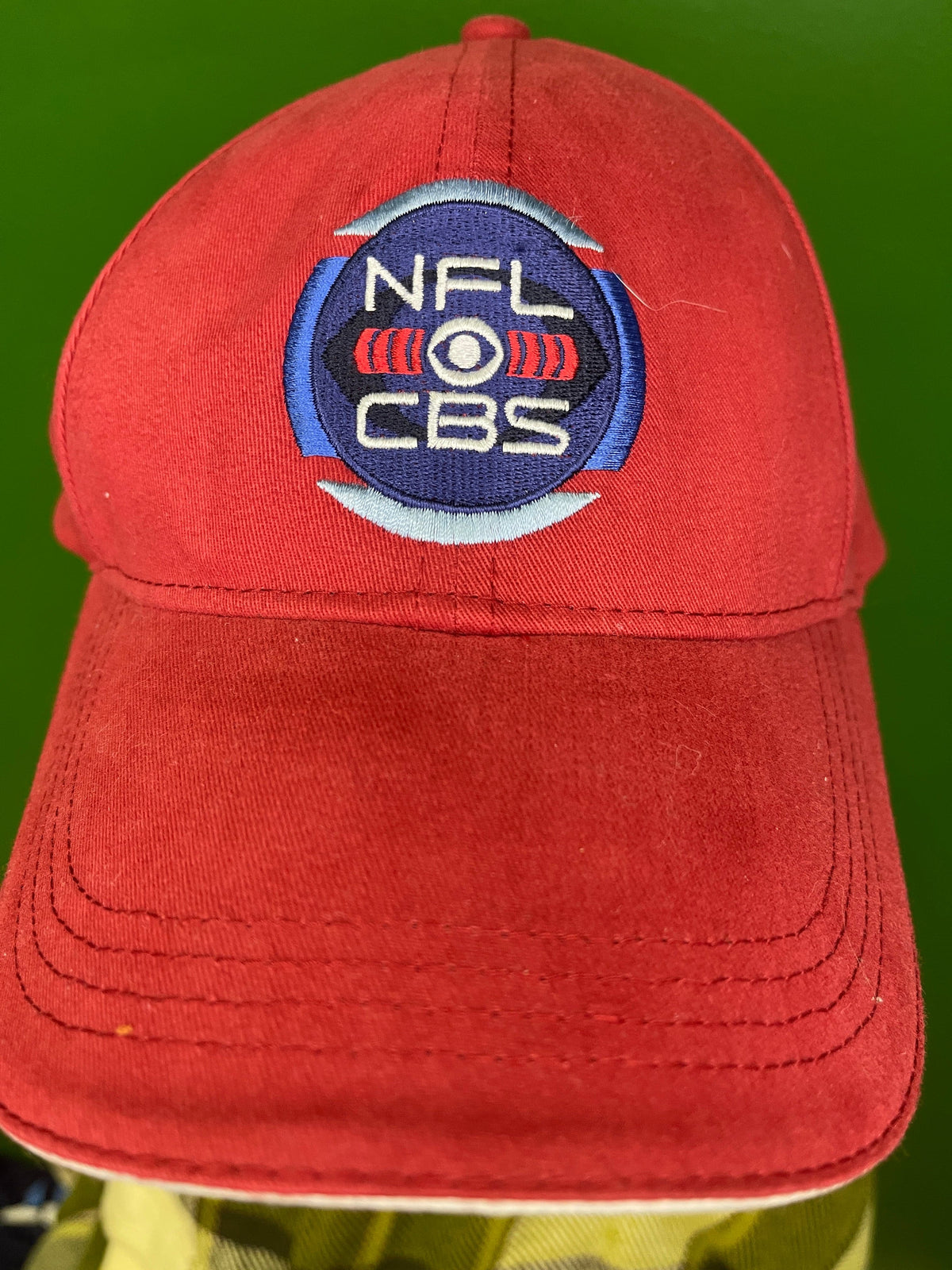 NFL CBS Sports Red 100% Cotton Strapback Hat/Cap OSFM