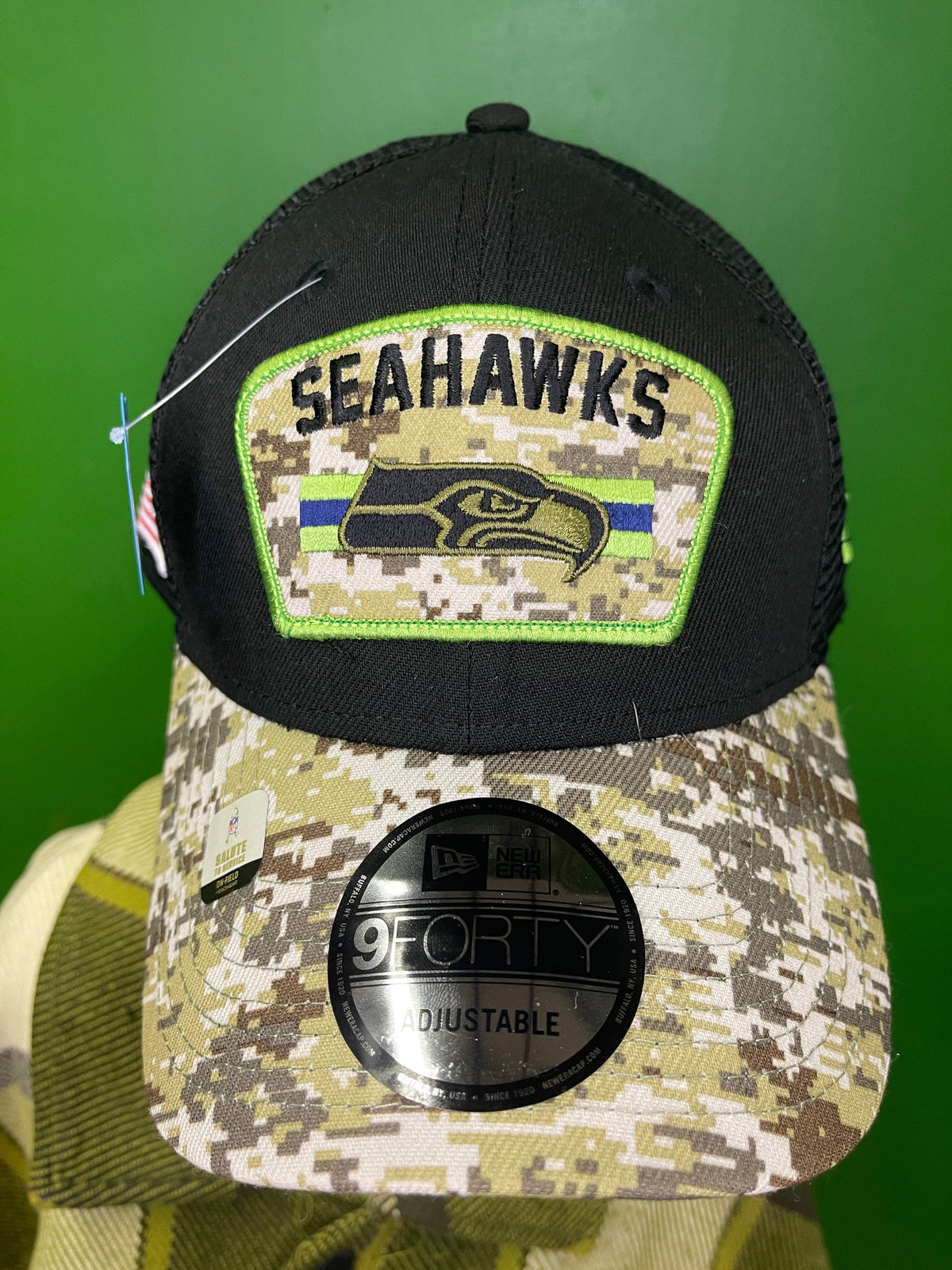 NFL Seattle Seahawks New Era 9FORTY Salute to Service Snapback Hat/Cap OSFM NWT