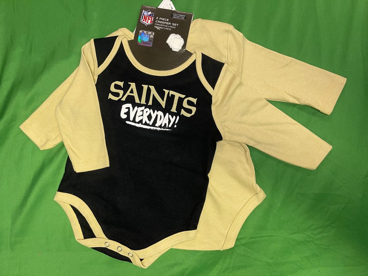 NFL New Orleans Saints 2-Pc L/S Bodysuits/Vests Infant Baby 6-9 Months NWT