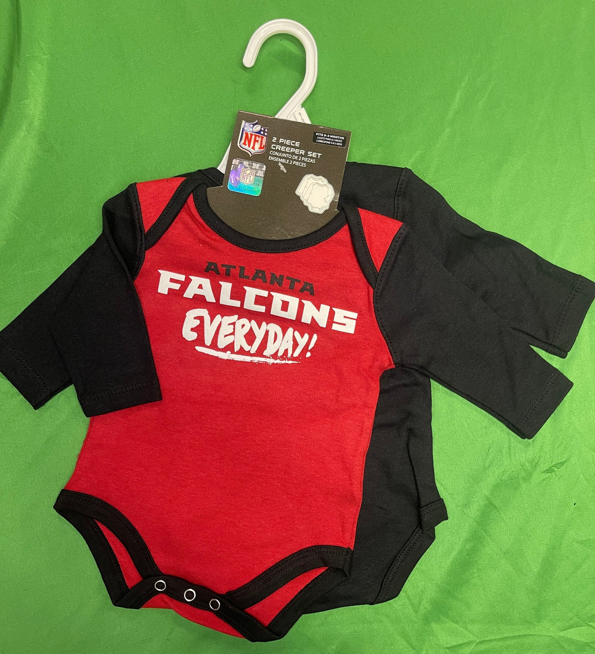 NFL Atlanta Falcons 2-Pc L/S Bodysuits/Vests Infant Baby 3-6 Months NWT